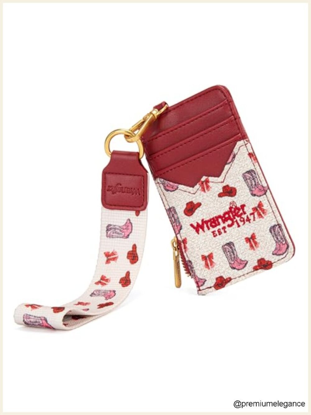 Western Slim Credit Card Holder with Keychain Wristlet